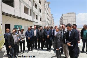 سرعت بالای عملیات اجرایی نهضت ملی مسکن در شهرک شهید سلیمانی اردبیل/ مصالح لازم از تولیدات داخل استان اردبیل تأمین می‌شود